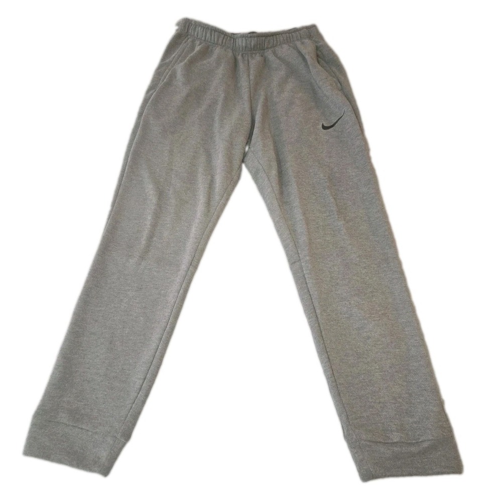 Nike Dri Fit Pants Mens Large Gray Joggers Track Sweat Pants Training Swoosh Gym